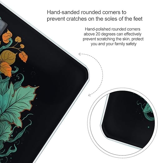 Bright Orange Pumpkin Scale for Body Weight Anti-Slip Tempered Glass Digital Bathroom Scales Clear LCD Display Weighing Scale Safe Rounded Corners Smart Scales