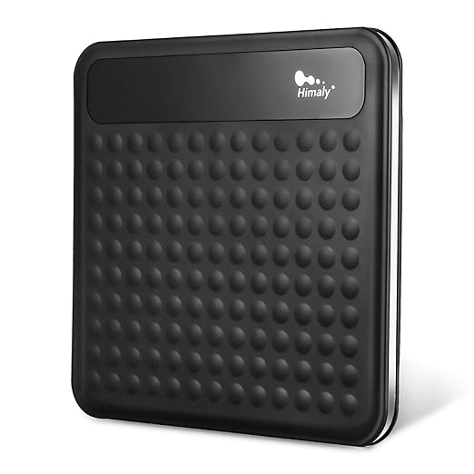 Digital Body Weight Bathroom Scale High Precision Measurements Scales with Large Non Slip Silicone Platform and LCD Digital Display 400lbs/180kg Capacity (Black)