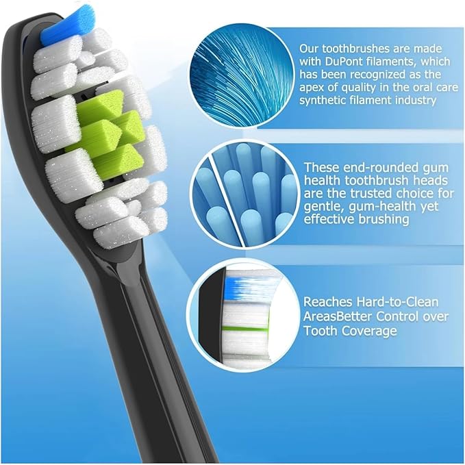 Replacement Brush Heads Compatible for with Sonicare Electric Toothbrush Fit EasyClean Gum Health FlexCare Healthy(4pcs White)