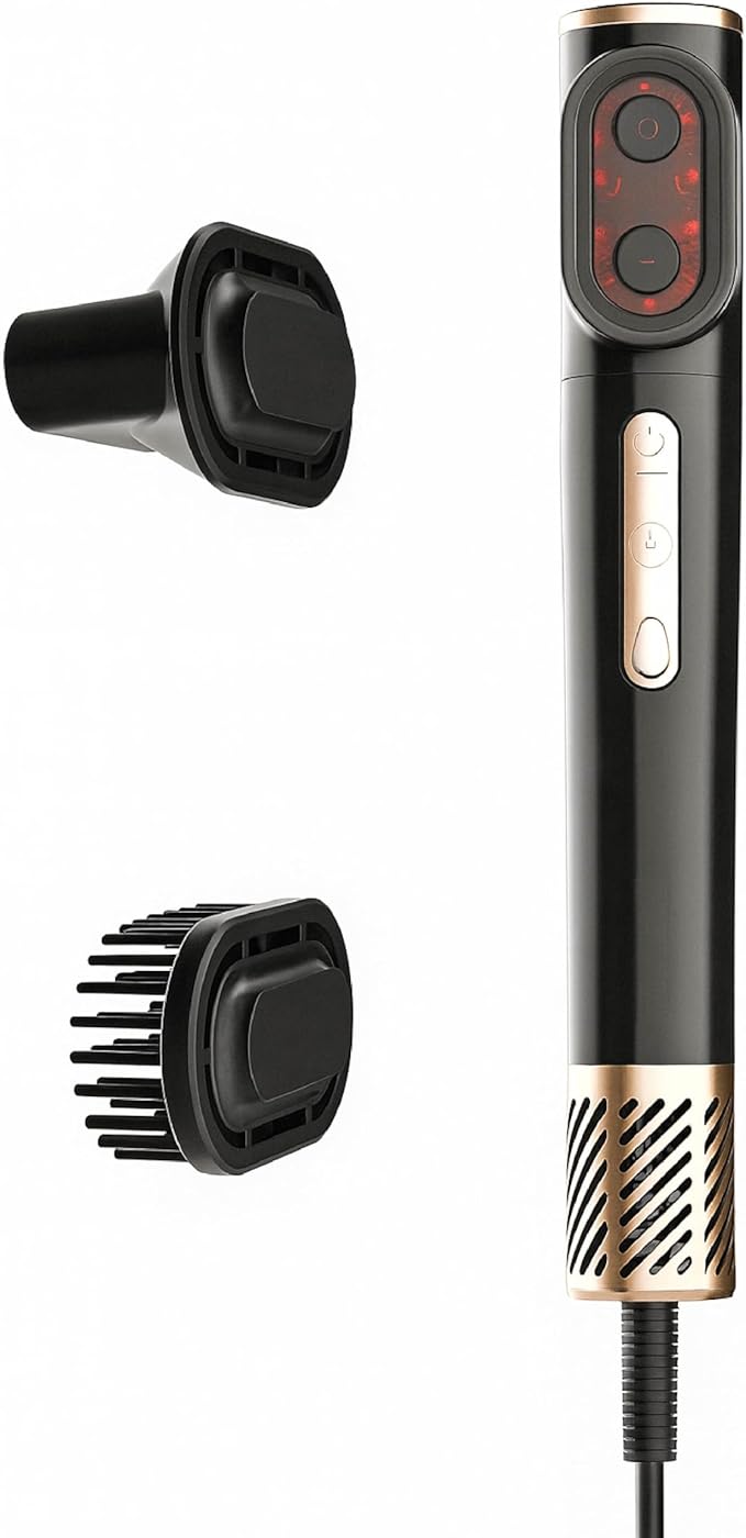 BOSTON &amp CO. High Speed Hair Dryer | 105000 RPM Brushless Motor | Red &amp Infrared LED Light | 200M Negative Ions | One-Button Self Cleaning | Ionic Hair Dryer with Air Comb Nozzle &amp Bag –