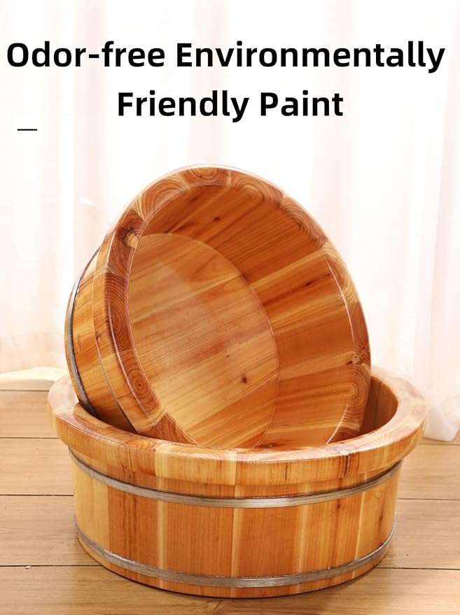 Wood Foot Bath Foot Spa Soaking Tub Wooden Foot Washing Bucket Foot Soak to Relieve Feet Stress Foot Basin Basin Soothe and Comfort Feet for Home Office Use