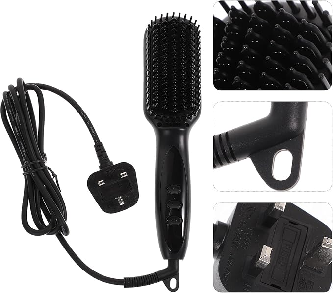 Gears Hair Straightener Brush for Men and Women Heated Beard Straightener Comb with Rotating Cord Multi-Functional Styling Tool for Natural Hair and Beard Grooming Idea