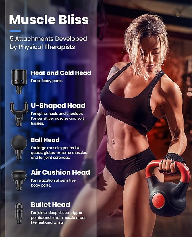 BOB AND BRAD X6 Pro Massage Gun Deep Tissue Percussion with Metal Head Therapy Professional Muscle Massage Gun for Athletes Electric Massager Gun for Pain ReliefChristmas Gift for Men Women Dad Mom
