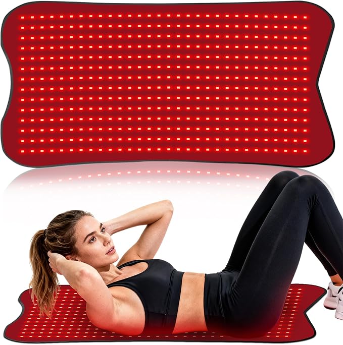 Red Light Therapy Mat for Body 31.5''x 24'' Red Light Therapy Pad with Controller 420pcs 2 in 1 LEDs (660nm &amp 850nm) Adjustable Timer &amp Intensity