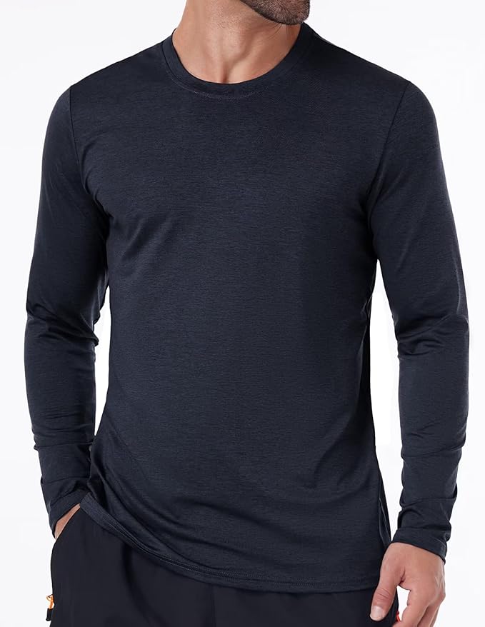 6/7 Pack Men's Quick Dry Long Sleeve Shirts UPF 50+ UV Sun Protection SPF Shirt Moisture Wicking T-Shirt for Casual Workout