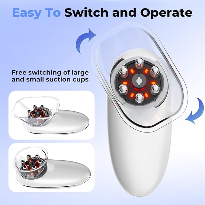 Longzhuo 3 in 1 Body Sculpting Machine Portable Massager Electric Body Sculptor 2 Modes 4 Functions Skin Tightening Cupping Therapy &amp Red Light for Belly Waist Arms Legs and Face