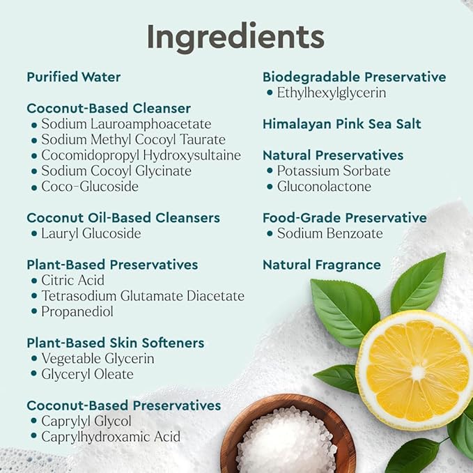 Puracy Body Wash Natural Body Wash 98.6% Pure Plant Ingredients Moisturizing Shower Gel for Women Men Kids Body Soap for Dry Sensitive Skin. Citrus &amp Sea Salt 48 Oz Pack of 2 and12 Oz