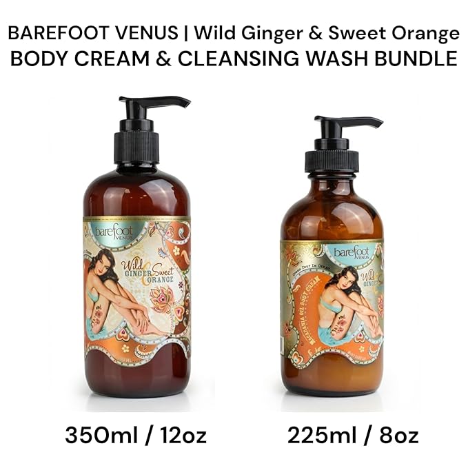 Barefoot Venus Creamy Cleansing Wash and Body Cream Bundle (Wild Ginger)