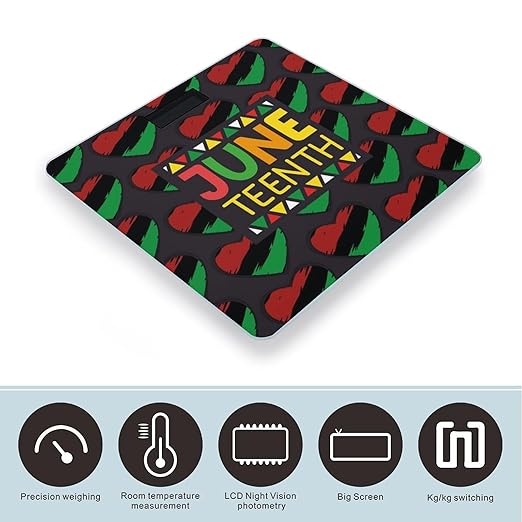 Juneteenth Smart Square Scale with Digital Display for Bathroom Scale