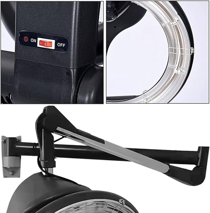 Wall Mounted Orbiting Hair Dryer 950W Hair Salon Color Processor Dryer 360° Rotating Heating System Adjustable Timer and Temperature for Salon Home Use