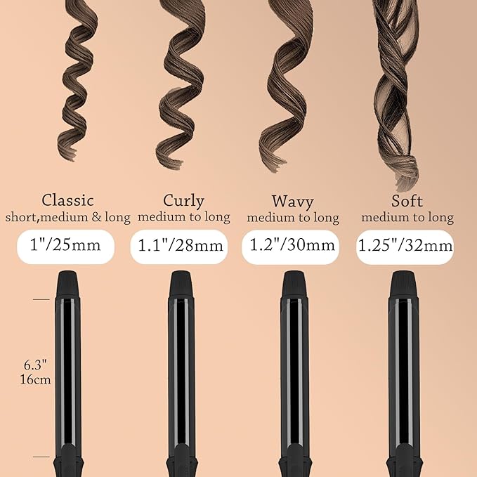 UOTEK Curling Iron with Clipped Ceramic Barrel for Long Hair Large Waves Hair Curler Making Professional Salon Hairstyle in Home &amp Travel Dual Voltage Curling Iron (1.2 Inch (30mm))