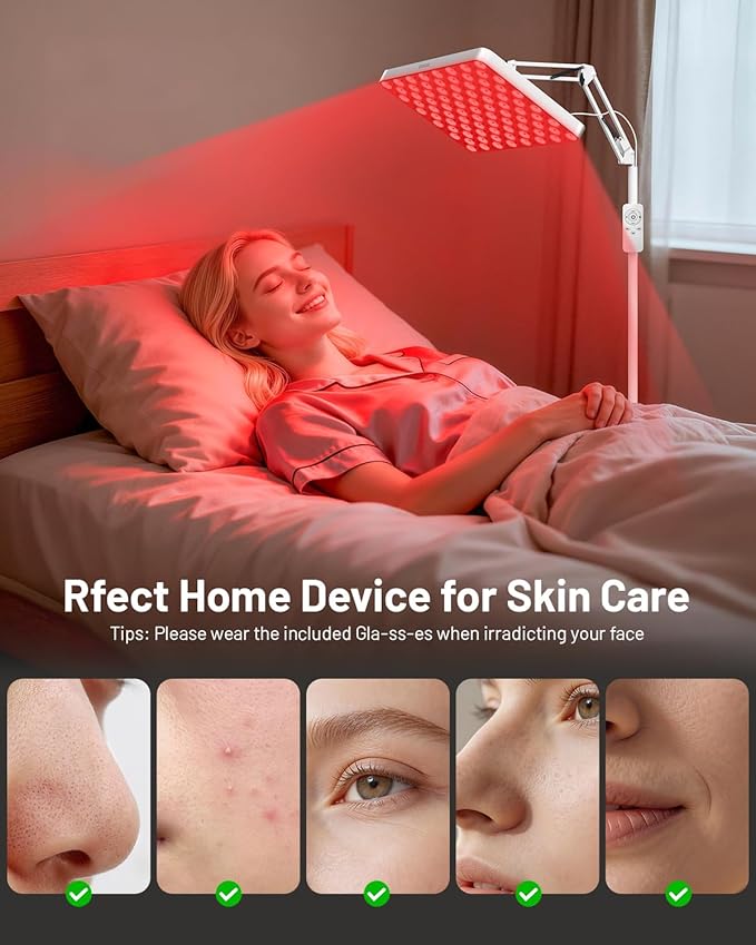 SUXIO Red Light Therapy for Face &amp Body 165 Red LED Therapy Lamp Red Light Therapy Panel with Remote Deep 660nm - 820nm Near Infrared Light Therapy for Body
