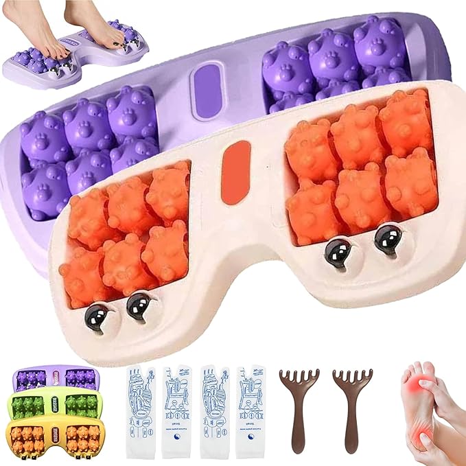 Portable Dual Foot Massage Roller Foot Roller Massager Plantar Fasciitis Relief Tool Deep Tissue Muscle Pressure Point Massage Roller 360° Acupressure Nubs for Home Office Or Travel (2pcs-B)
