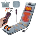 Full Body Massage Mat with Heat&ampVibration -Flannel Shiatsu Back Massager Heat Timer Neck&amp Foot Massager Lumbar Pillow&ampHead Pillow - Massage Chair Pad w Anti-Slip Bottom for Stress Relief/G