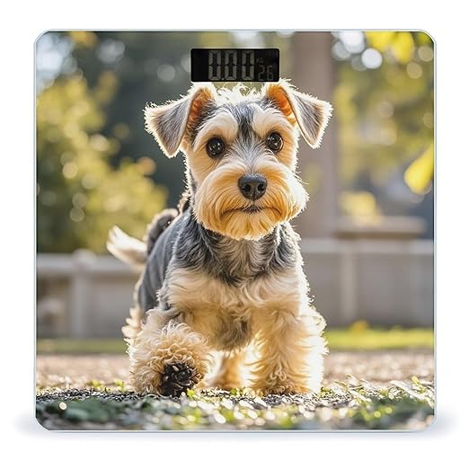 Yorkie Puppy Smart Scale for Body Weight Accurate Bathroom Scale with LED Display Digital Weight Scales Weighing Machine High Precision Scales for Bath Home