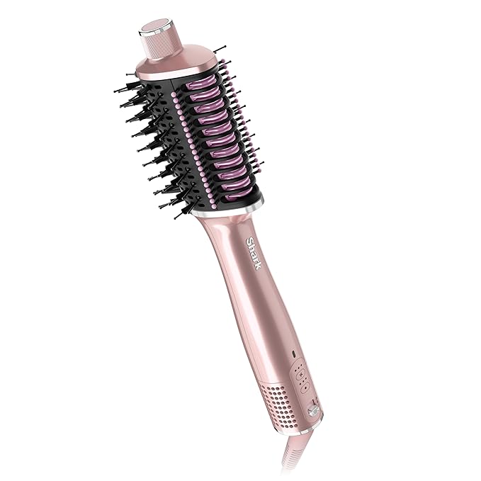 Shark Glossi 2-in-1 Hot Tool and Air Glosser | Ultra-Fast Ultra-Glossy Blowouts at-Home | Heat-Controlled Ceramic Curly Coily and Color Friendly | Lychee | HT302PK