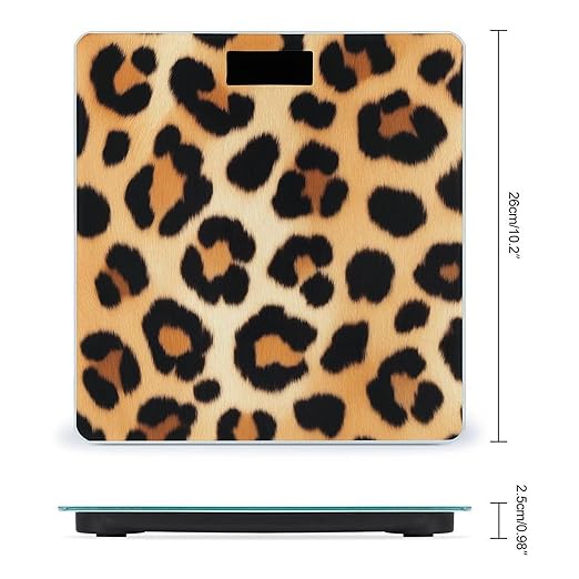 Women's Fashion Automatic Switch Digital Bathroom Weighing Scale Smart Scale Wild Animal Leopard Print