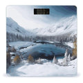 Winter Mountains Snow Scene Bathroom Scale Weight Scale for Body WeightHighly Accurate Digital Weighing Machine Clear LED Display Digital Bathroom Body Scale 400lb/182kg