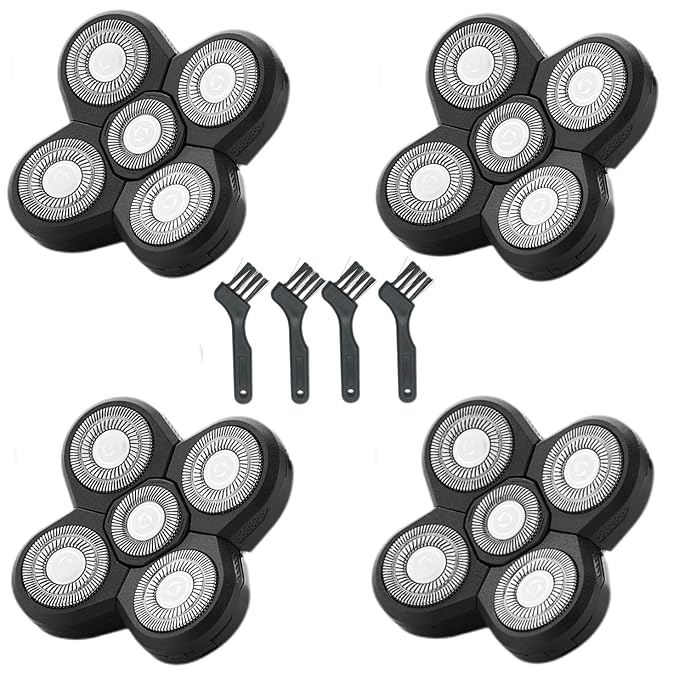 Shaver Replacement Blades Compatible with Shaver Head5 Blades Shaver Replacement Heads Replacement Blades for Bald Men(4 pcs)