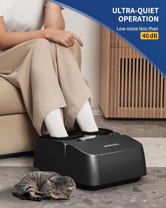 MOUNTRAX Foot Massager Machine with Heat Foot Massager for Plantar Fasciitis Neuropathy Pain Shiatsu Foot Massager with Remote Fits Feet Up to Men Size 12 (Black)