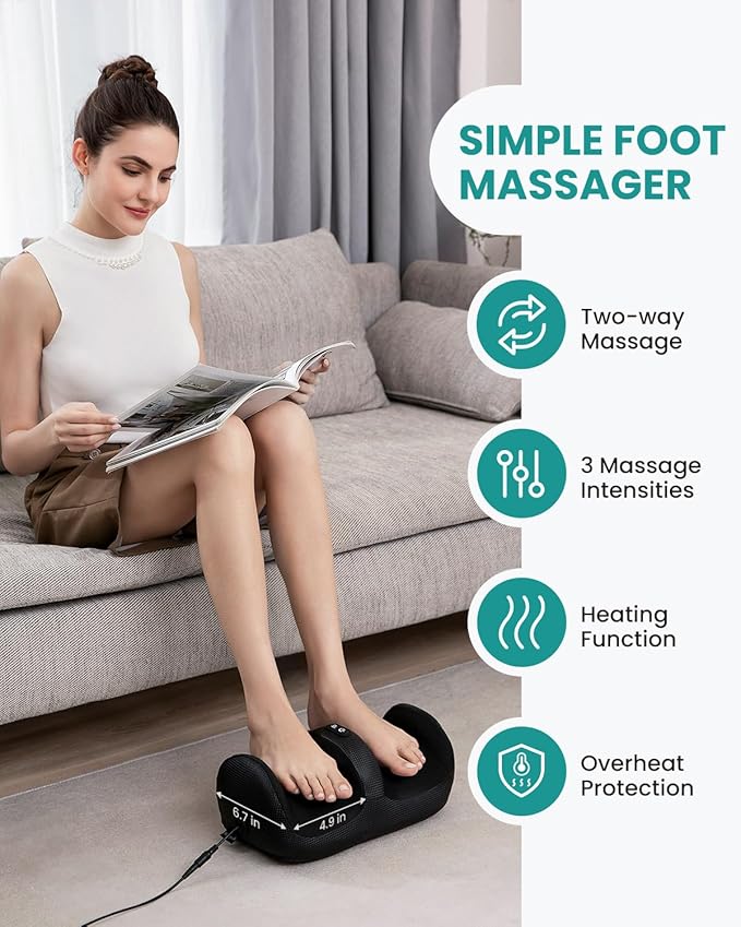 Nekteck Foot Massager with Heat Foot Shiatsu Massager for Circulation and Pain Relief (APP Control)