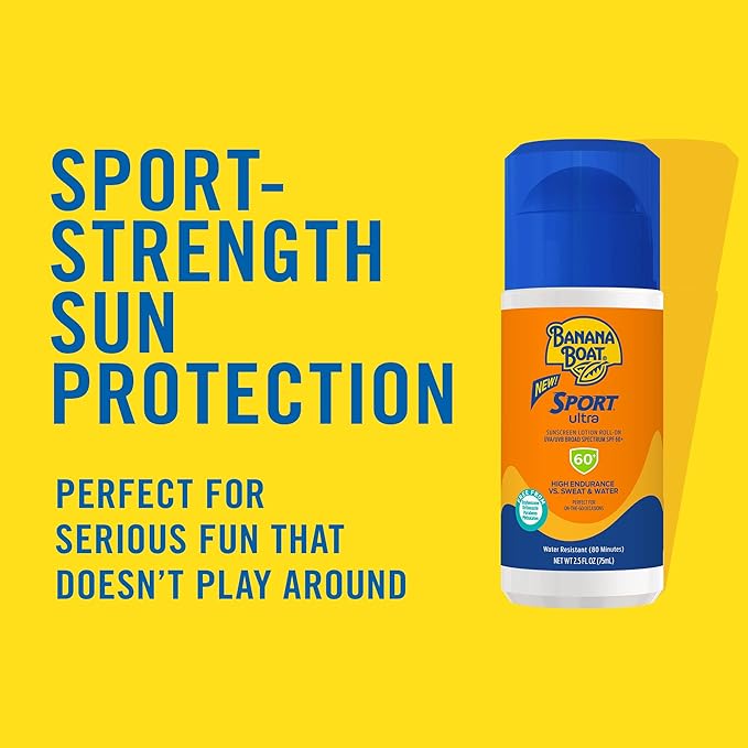 Banana Boat Sport Ultra SPF 50 Sunscreen Spray Twin Pack and SPF 60 Sunscreen Roll On | Oxybenzone Free Sunscreen Bundle with Water Resistant Sun Protection