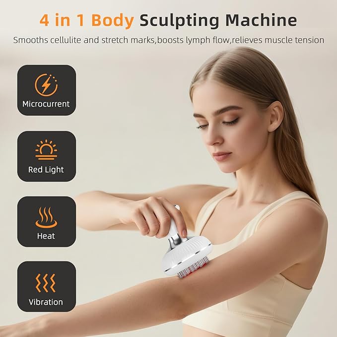 Lymphatic Drainage Massager - Helps Reduce Stretch Marks &amp Cellulitefor Legs Arms BellyBody Sculpting Machine with MicrocurrentHeatVibrationLight Women's Day Gifts for Women