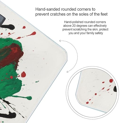 Colorful Paint Splatter Art Bathroom Scale for Body Weight LCD Display Digital Bathroom Scale Tempered Glass Bathroom Weight Scales Fashion Smart Scales for Home Bedroom 400 Lb