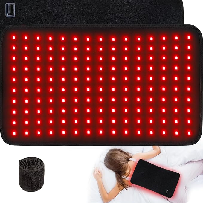 Red Light Therapy for Body 19.8 x 12 Infrared Light Therapy Pad XL Large Red Infrared Heating Therapy Wrap Pad Belt for Back Shoulder Leg Relief Home Office Use Ideal Gift