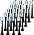 Compatible for PhilipsElectric Toothbrush Replacement Toothbrush Heads Diamond Clean Brush Head for 4100 5300 6500(Black-20 Pcs)