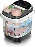 Foot Spa Foot Bath Massager with Heat Bubbles Digital Temperature Control 6 Massage Rollers and Acupressure Massage Points Fatigue Relief