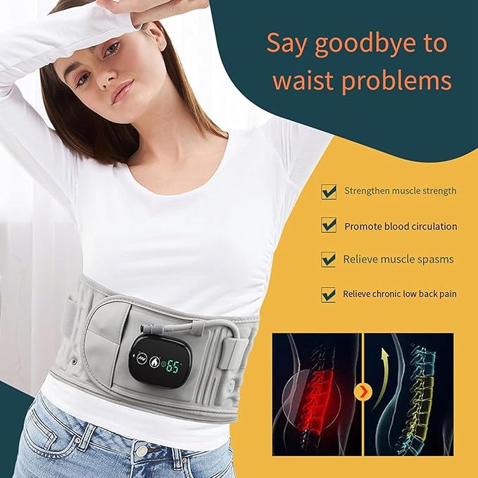 YIHANGG Decompression Back Belt with Red Light Heating and Massage Back Reliever Inflatable Back Brace for Spinal Lumbar Woman Men Heating Pad