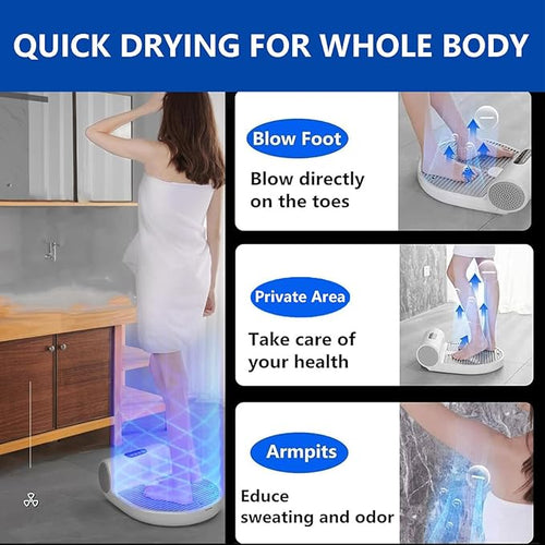 1350W Body Dryer After Shower Body Hair Dryer &amp Foot Dryer Body Heater Blow Dryer w/Touch Panel (2 Gears Adjustment) Warm Air Wind and Cool Wind - Waterproof (with 5 Coat Hanger)