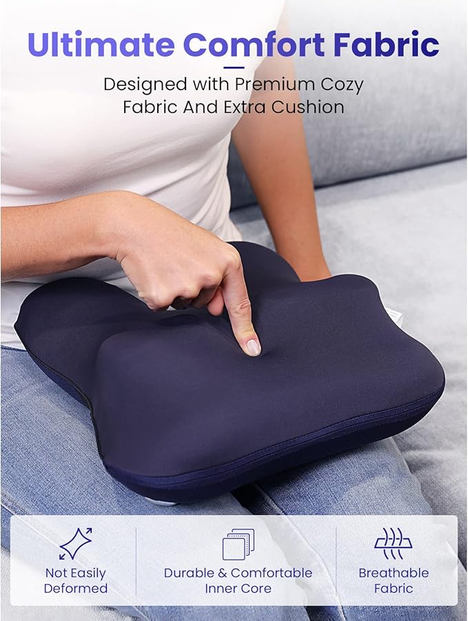 BOB AND BRAD Cordless Back Massager with Heat FSA Eligible HSA Shiatsu Back Massager for Pain Relief Deep Tissue 3D Kneading Massage Pillow for Pain Relief Soothing Full-Body Relief for Family