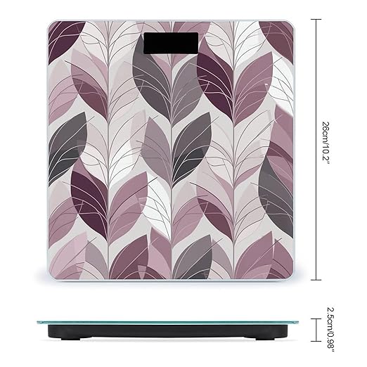 Purple and White Scale for Body Weight Precision Bathroom Weighing Scales with Back Lit LCD Display Sturdy Tempered Glass Body Weight Scales Digital Bathroom Scale 400lb