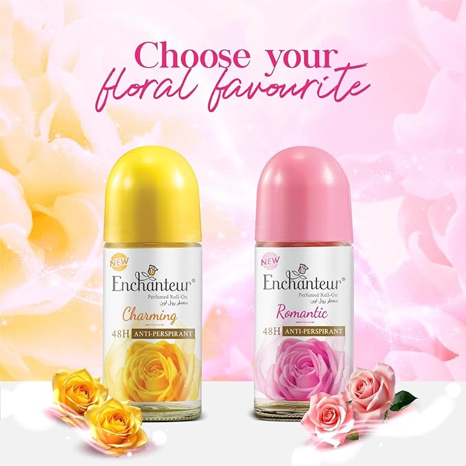 Romantic Roll-On Anti-Perspirant Deodorant En.ch.an.teur | 48-Hour Odour Protection Quick-Dry &amp Non-Sticky | Floral French Fragrance | 50 ML [1.69 Fl Oz]