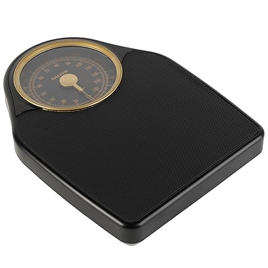 Salter Doctor Style Mechanical Bathroom Scale – Body Weighing Scales 150 KG Capacity Easy Read Dial with Rotating Pointer Large Platform for Weight/Fitness No Battery Required Gold 145 GFEU16