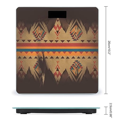 Native American Bathroom Scale Large LCD Backlight Display Digital Scale Rounded Corners Body Scales Automatic Power On/Off Bathroom Scales for Home Bedrooms