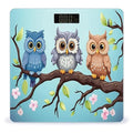 Owls on A Branch Weight Scale Large Bathroom Scales Digital Weight with Bright LED Display Non Slip Automatic Weighing Scale Fashion Weighing Machine for Body