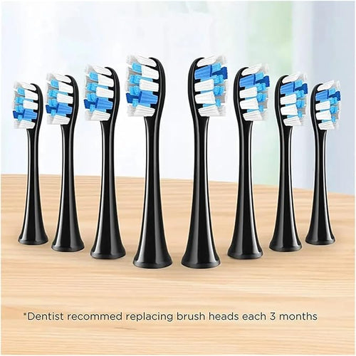 16PCS Electric Toothbrush HeadsCompatible for Fairywill P11 T9 P80(16Black)