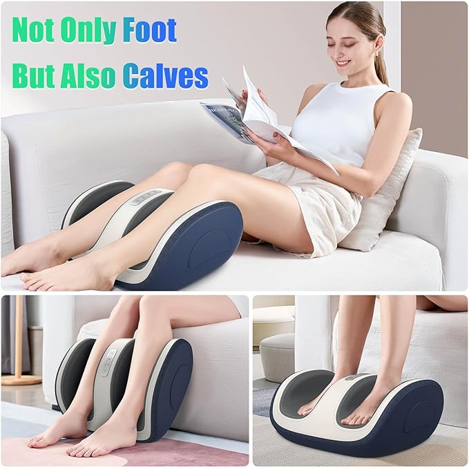 SLOTHMORE Shiatsu Foot &amp Calf Massager with Compression &amp Heating Deep Tissue Kneading Improves Circulation Helps Plantar Fasciitis for Foot Calf Arms Fit Up to Size 14