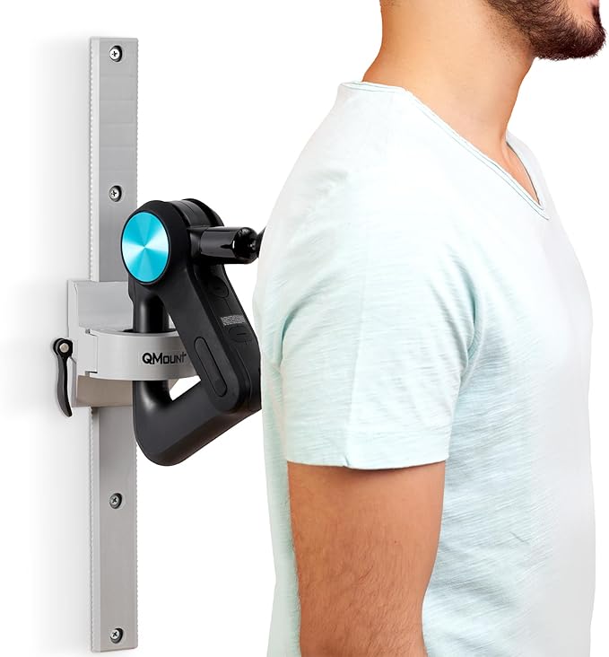 Massage Gun Holder &amp Wall Mount - Hands-Free for Full Body Muscle Recovery - Fully Adjustable Massage Gun Wall Mount - Heavy Duty Nylon Body No Slip Supports Deep Massaging