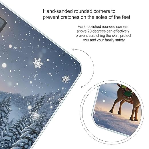 Digital Bathroom Scale for Body Weight Scale with Bright LCD Display High Accuracy Step-On Technology Auto On/Off Christmas Day Digital Scales 400 Lbs /180kg
