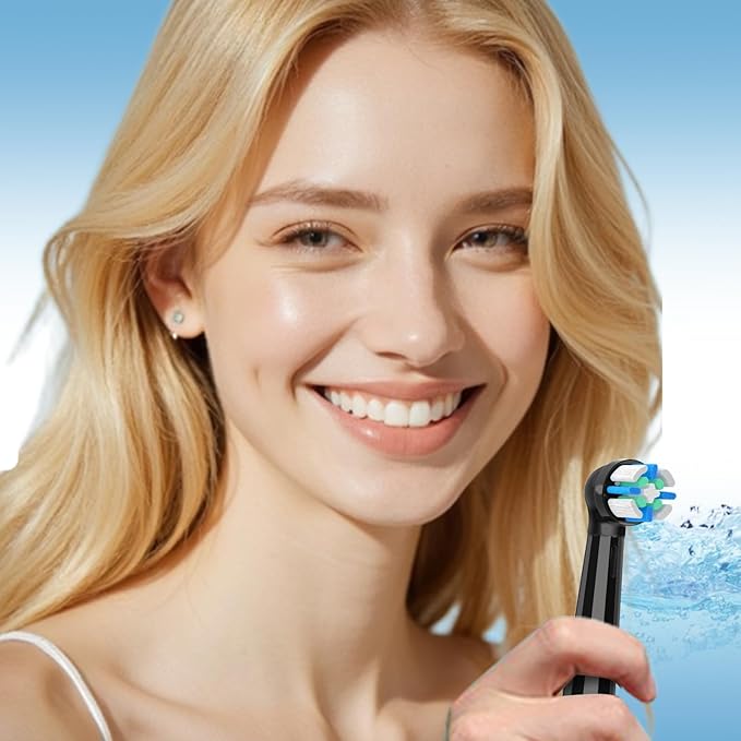 Replacement Heads Compatible with Oral B iO 3 4 5 6 7 8 9 10 Series Electric ToothbrushToothbrush Heads Compatible with Braun Oral B iO Replacement Heads with Medium BristlesBlack