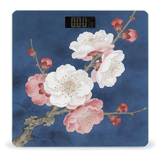 Clear Blue Spring Breeze Weight ScaleClear LED Display Bathroom Digital Weighing ScaleTempered Glass Digital Bathroom Scale for Body Weight Capacity Up to 400 Lbs