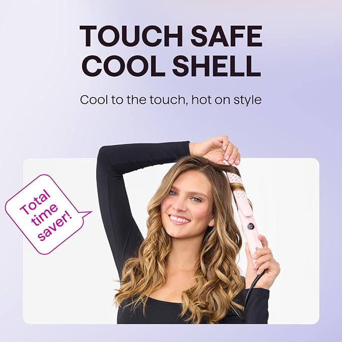 Wavytalk Airflow Styler Whirlwind Curl Hair Straightener and Curler 2 in 1 Upgraded Curling Iron &amp Flat Iron Achieve One Pass Curl Less Damage to Hair