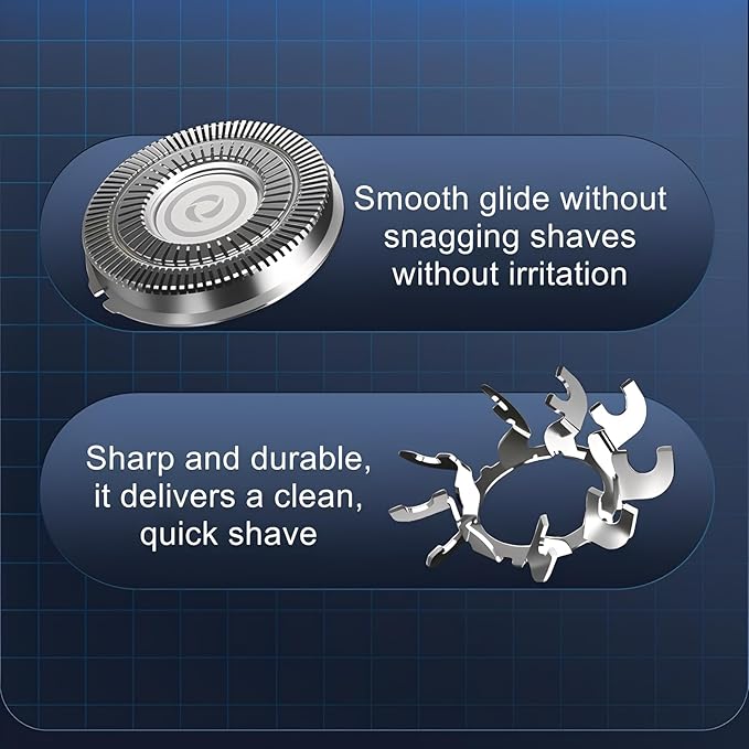 2Pack Fit for SHPAVVER Replacement Heads7 Blade Floating Head Fit for Cyruzi Replacement HeadCompatible with SHPAVVER/Cyruzi Head Shavers for Bald MenMagnetic IPX7 Waterproof Shaver Heads.
