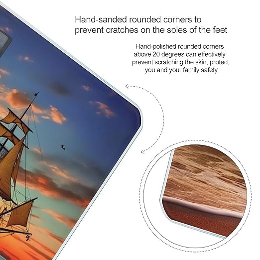 Pirate Ship in The Sunset Scale for Body Weight Sturdy Tempered Glass Weighing Scales with LCD Display Accurate Digital Bathroom Scale Convenient Body Fat Smart Scales Easy Read