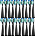 20Pcs Electric Toothbrush Replacement HeadsCompatible for with SG910/507/958/515/949/575/551(Black-20pcs)