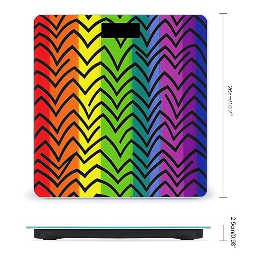 Gay Pride Rainbow Scale for Body Weight Digital Bathroom Scale Toughened Glass High Precision Scales for Body Weight with Large LCD Backlight Display Weight Scales